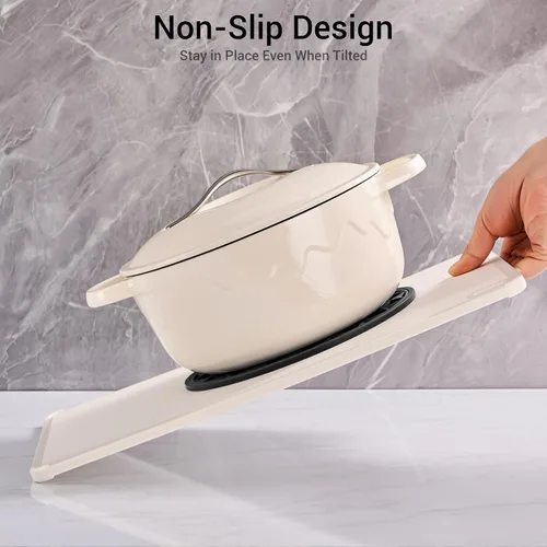 Miniatura 7 de SMARTAKE Juego de 3 tapetes de silicona para salvamanteles, multiusos, tallados, aislados, antideslizantes, duraderos, tapetes de cocina flexibles
