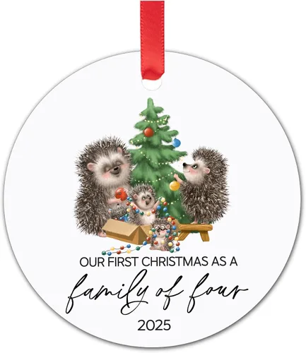 Miniatura 13 de Adorno de Navidad de familia de tres – Regalos para padres recién nacidos – Regalos para padres nuevos para parejas – Adornos de Navidad 2