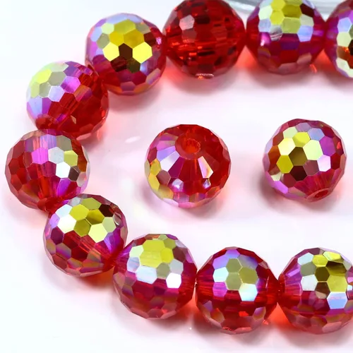 Miniatura 17 de Dowarm 150 PIEZAS Cuentas de cristal de vidrio redondas de 6 mm para hacer joyas, cuentas facetadas de cristal rondelle espaciadoras de color azul