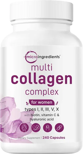 Miniatura 5 de Micro Ingredients Vitamina D3 10000 iu + K2 200 mcg de aceite de coco cápsulas blandas y complejo de colágeno múltiple para mujeres, paquete de 2