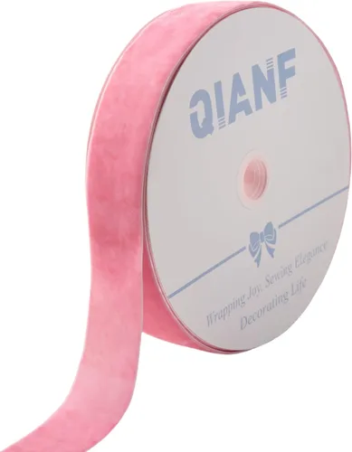 Miniatura 34 de QIANF Cinta de terciopelo, carrete de 1 1/2 pulgadas por 25 yardas (rojo)