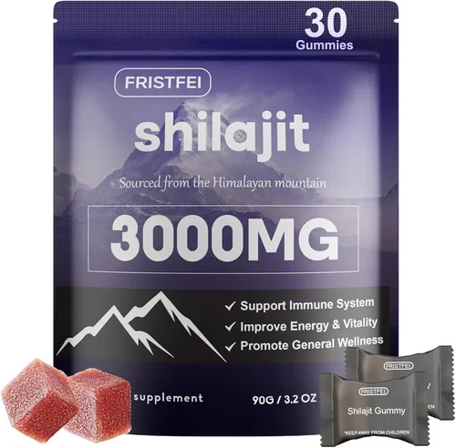 Gomitas puras de Shilajit del Himalaya para hombres y mujeres, 100% naturales y orgánicas, más de 85 minerales traza y ácido fúlvico, 30 unidades,