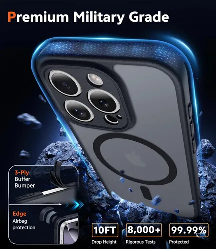 Miniatura 1754 de FNTCASE Funda para iPhone 13 Pro-Max: Fundas magnéticas transparentes compatibles con Magsafe Slim anti amarillamiento protección contra caídas