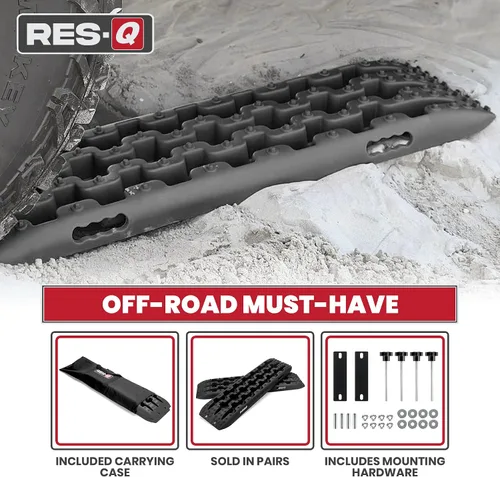 Miniatura 4 de RES-Q Tablas de recuperación de 42 pulgadas, color negro, se venden en pares, máxima tracción, patrón agresivo de banda de rodadura y tacos