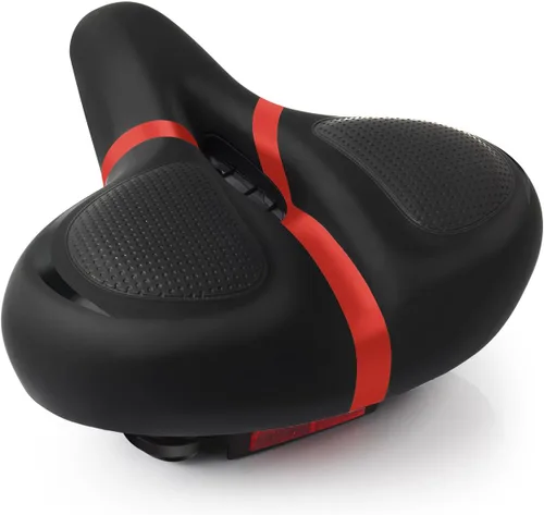 Miniatura 13 de Reemplazo de asiento de bicicleta, asiento de bicicleta para hombres y mujeres, cómodo sillín de bicicleta ancho con espuma viscoelástica acolchada