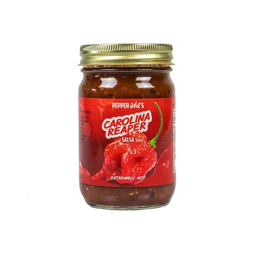 Pepper Joe's Carolina Reaper Salsa - Salsa supercaliente peligrosamente deliciosa con pimienta más picante del mundo - Tarro de 12 onzas de salsa