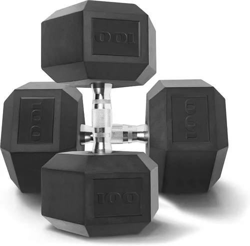 Miniatura 19 de WF Athletic Supply - Par de mancuernas hexagonales de hierro fundido con revestimiento de goma para tonificación muscular, entrenamiento de cuerpo
