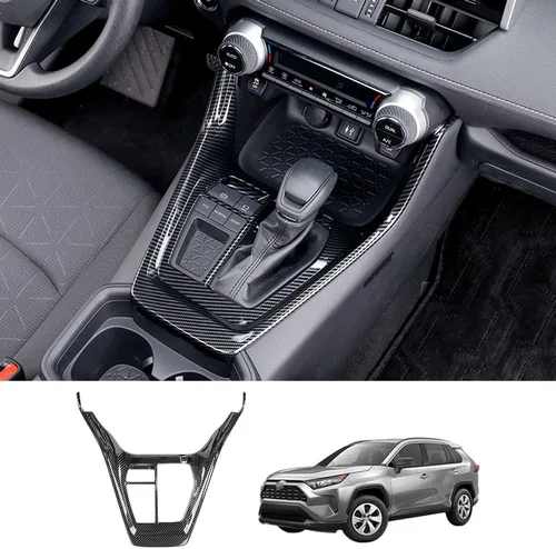 Miniatura 8 de Blazeray Cubierta de lentejuelas de botón de fibra de carbono para volante de automóvil, accesorios interiores para Toyota RAV4 2019 2020 2021 2022