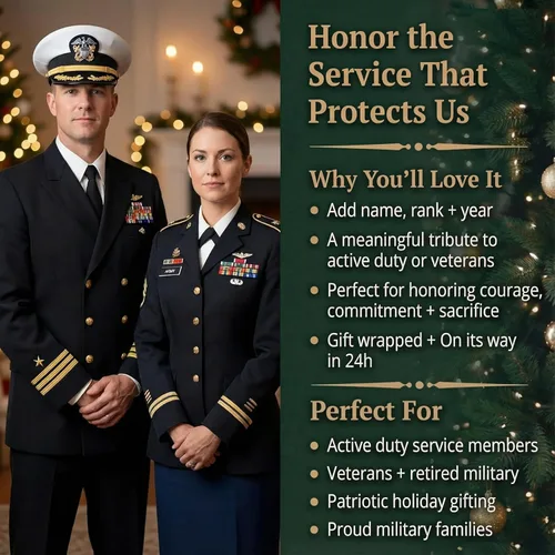 Miniatura 8 de Adorno personalizado de la Fuerza Aérea 2025 Personalización gratuita las 24 horas Adornos militares de Navidad grabados con láser para árbol