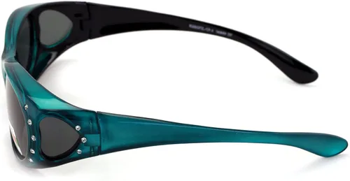 Miniatura 3 de V.W.E. Gafas de sol polarizadas para mujer, con diamantes de imitación, marco rectangular, con forma de corazón, 2.36 pulgadas