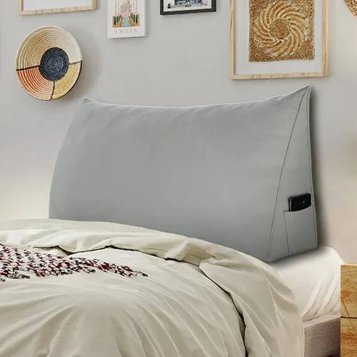 Miniatura 11 de Almohada de cuña para cabecero tamaño matrimonial XXL, almohada para respaldo de cama, cojín de respaldo para leer, ver la televisión, trabajar