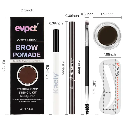 Miniatura 6 de evpct Kit de plantillas de cejas para mujer, kit de maquillaje moldeador de cejas, kit de tinte para plantillas de cejas para mujeres