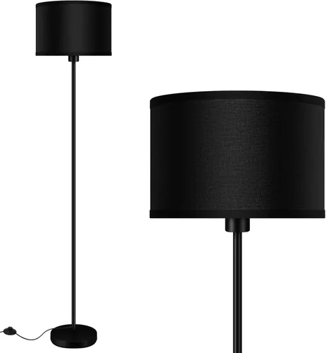 Miniatura 15 de Lámparas de pie doradas para sala de estar, lámpara de pie moderna, pantallas blancas, interruptor de pie, lámparas de poste simple lámpara alta