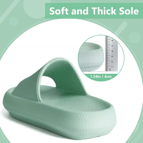 Miniatura 4 de FJPTREN Zapatos de nube para niños y niñas, sandalias acolchadas antideslizantes, zapatos de ducha ligeros, plataforma para niños, suela gruesa