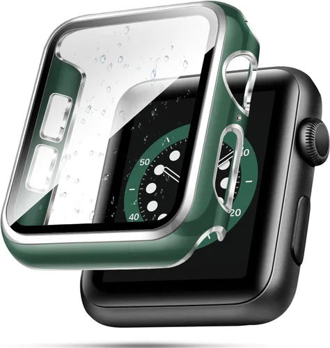 Miniatura 8 de top4cus Carcasa de 38mm compatible con Apple Watch, con protector de pantalla de vidrio templado incorporado, cubierta de PC para iWatch Series