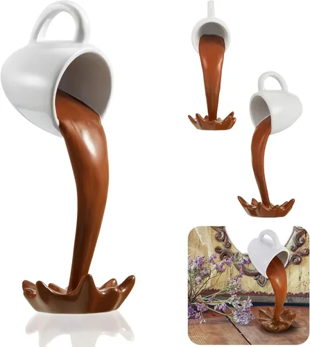 Jetec Taza de Café Flotante que se Derrama, Taza Mágica de Café que se Vierte, Taza de Café Divertida, Noveldad, Escultura de Arte de Decoración