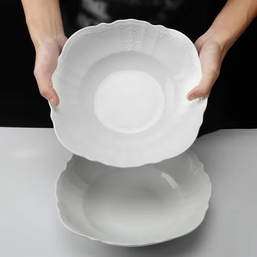 Miniatura 7 de amhomel Cuencos de porcelana, cuencos grandes de cerámica poco profundos de 38 onzas para ensalada, pasta, sopa y frutas, aptos para microondas