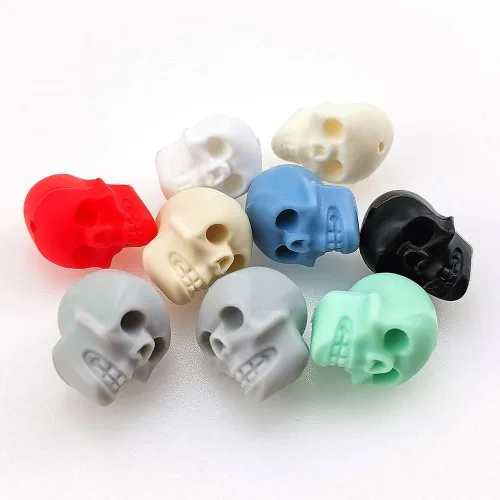 Miniatura 6 de metulip 20 cuentas de calavera de silicona para Halloween, cuentas espaciadoras de calavera para manualidades, manualidades, pulseras, collares