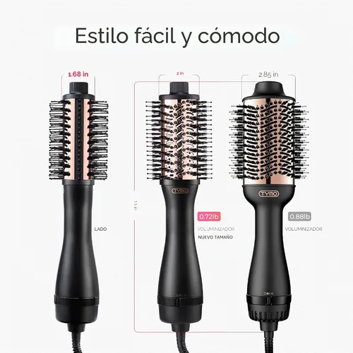 Miniatura 8 de TYMO Cepillo secador de pelo en uno, secador de pelo iónico 4 en 1 y voluminizador con barril ovalado de titanio, alisador de aire caliente para un