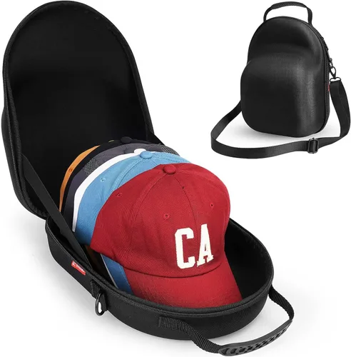 Livelab Funda para sombreros, funda rígida para gorras de béisbol, almacenamiento de sombreros con asa de transporte y correa para el hombro, Azul