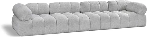 Miniatura 41 de Meridian Furniture 611Cream-S68A Colección Ames Moderno Sofá modular contemporáneo con tela de boucle color crema, modular para crear