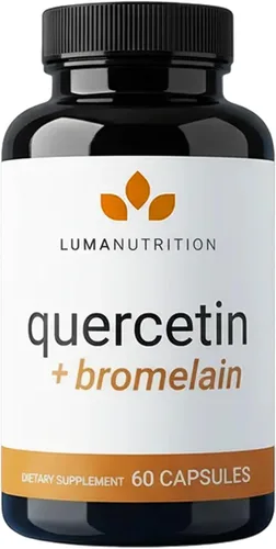 Luma Nutrition Quercetina 500mg - Suplemento de quercetina con bromelina - Antioxidante - Apoyo inmunológico - Vegano y sin gluten - 60 cápsulas