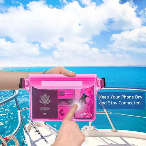 Miniatura 5 de AiRunTech Bolsa impermeable con correa para la cintura (paquete de 2) Accesorios de playa, la mejor manera de mantener tu teléfono y objetos