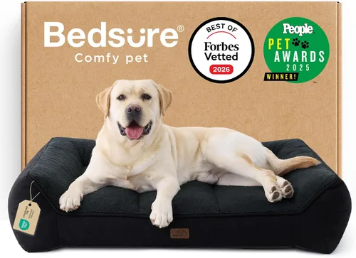 Miniatura 22 de Bedsure Cama ortopédica para perros de tamaño mediano, camas extra gruesas de apoyo para perros medianos con funda impermeable lavable, cómodo sofá
