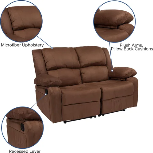 Miniatura 7 de Flash Furniture - Sofá unipersonal reclinable, Microfibra, Microfibra café chocolate.