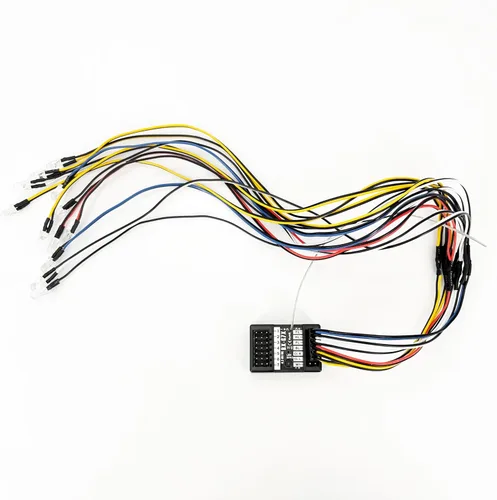 Miniatura 8 de Transmisor RC de 7 canales con receptor, sistema de control de luz integrado y juego de 12 luces LED, control remoto de radio de 2.4 GHz para auto a