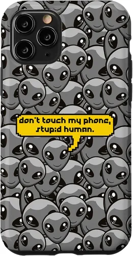 Miniatura 28 de Funda para iPhone 13 Pro Alien Dont Touch My Phone Stupid Human Funny Space Lover Case