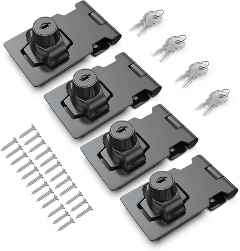 Miniatura 22 de Cerradura de cerrojo con llave de 2.5 pulgadas para armarios y puertas pequeñas, diseño de perilla giratoria, aleación de zinc resistente con hierro