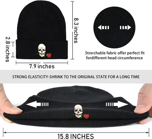Miniatura 3 de Gorro suave y holgado, gorro de punto cálido para invierno para hombres y mujeres