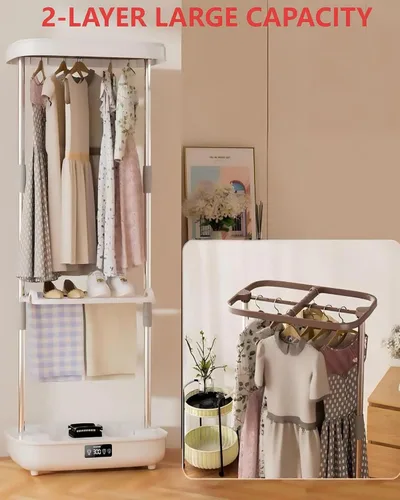 Miniatura 5 de Secadora Portátil, Mini Máquina de Cuidado de la Ropa con Control Remoto, Rápida/Fácil de Usar/Pequeña, Adecuada para Espacios Pequeños
