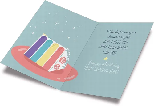 Miniatura 2 de Prime Greetings Tarjeta de cumpleaños para nieta, hecha en Estados Unidos, ecológica, cartulina gruesa con sobre premium de 5 x 7.75 pulgadas