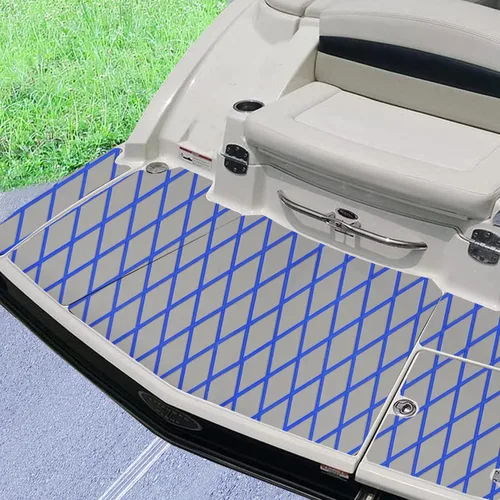 Miniatura 99 de Suelo de Barco de Espuma EVA Cubierta Marina Antideslizante Autoadhesivo para Lancha Motora Barco de Pesca RV Yate Kayak Piscina gris oscuro y azul.
