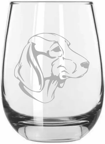 Miniatura 65 de Sakhalin Husky Dog - Copa de vino grabada personalizada de 15.25 onzas sin tallo