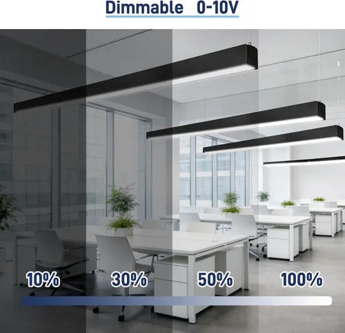 Miniatura 3 de hykolity Luz LED de canal lineal suspendida arquitectónica de 4 pies enlazable, 23/32/40W 3000K/4000K/5000K CCT seleccionable, accesorio