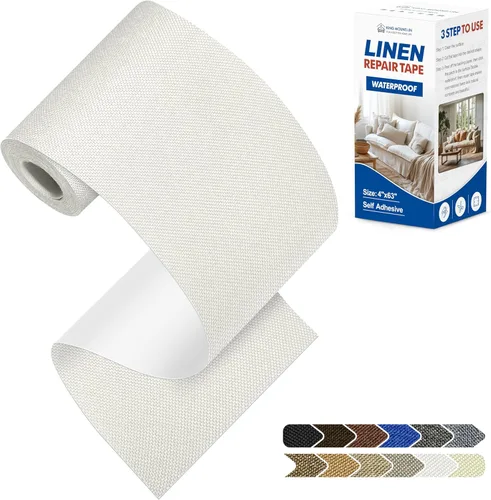 Miniatura 52 de KING MOUNTAIN Parches de reparación de lino fino, tela autoadhesiva, 8 x 11 pulgadas, 2 unidades, multicolor, para sofá de lino (beige)