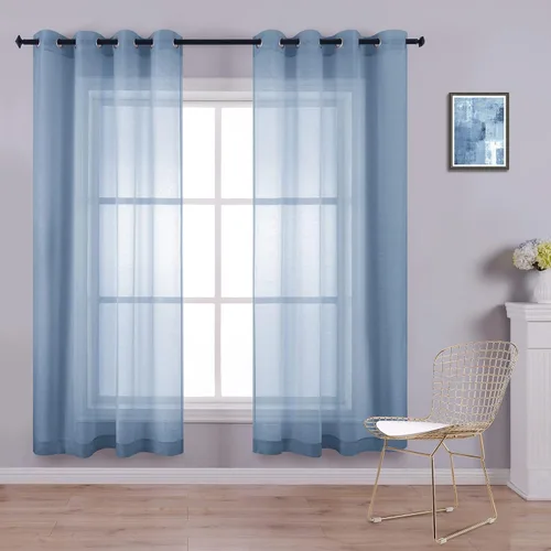 Miniatura 38 de KOUFALL Cortinas traslúcidas de 120 pulgadas de 2 paneles con ojales, juego extra largo de 10 pies de largo, cortinas altas para ventana grande, 52