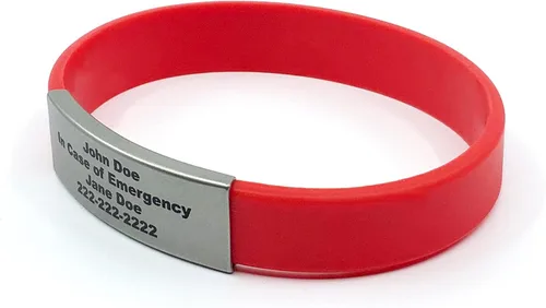 Miniatura 32 de Pulsera de identificación médica personalizada - Pulsera de seguridad para personas mayores grabada personalizada - Alerta de Alzheimer