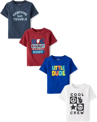 Miniatura 6 de The Children's Place Baby Boys and Toddler Dinos,Animals,Cars Short Sleeve Graphic T-Shirts,4 Pack Iguana/Perezoso/Tiburón/Animales