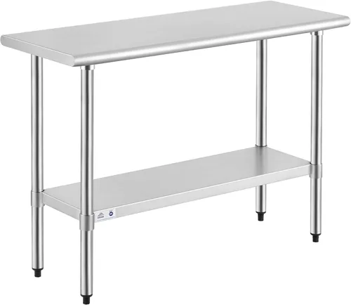 Miniatura 63 de Mesa de acero inoxidable para preparación y trabajo con protector contra salpicaduras, 24x72 pulgadas
