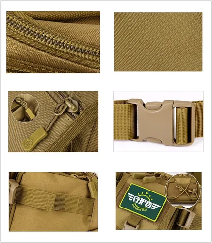 Miniatura 4 de Riñonera táctica militar impermeable WR para escalada al aire libre, pesca, correr, caza, compatible con iPhone 8, 7, 7plus (marrón coyote)