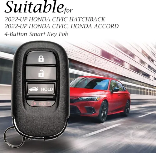 Miniatura 6 de Vitodeco Funda de cuero para llavero compatible con Honda Civic, Civic Hatchback, Accord, HR-V, CRV, Pilot, Passport 2023-2026 (4 botones, marrón)