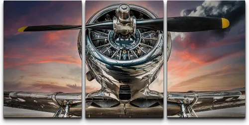 Miniatura 102 de wall26 Lienzo enmarcado para pared, juego de arte exótico tropical, océano, mar, avión, puesta de sol, transporte, fotografía, realismo, decorativo