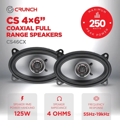Miniatura 2 de Crunch Altavoces CS46CX serie CS (4" x 6", coaxial, 250 vatios máx.)
