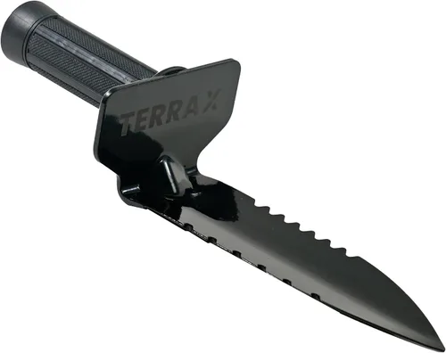 Miniatura 5 de TerraX Master Digger - Pala con mango en T de raíz/césped de 34 pulgadas y excavadora de mano de doble dentada con funda para cinturón, paisajismo