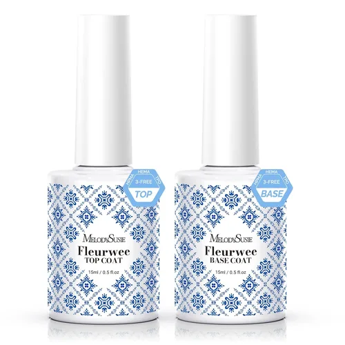Miniatura 84 de MelodySusie Juego de 2 piezas de gel floreciente transparente y capa superior para diseño de uñas, esmalte de uñas de gel UV acuarela mármol, gel