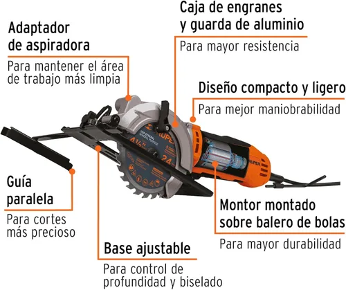 Miniatura 2 de Truper Sierra Circular Compact 4-1/2', 420 W
